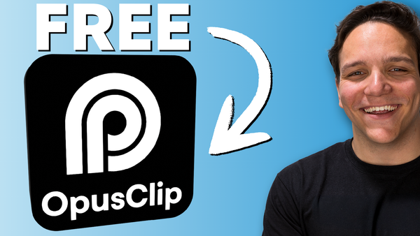 Andrew Kan demonstrating free OpusClip tools for YouTube transcripts, descriptions, and hashtags